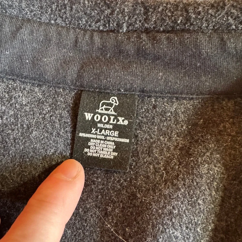Woolx Wilder Shirt Jac Mens XL‎ Charcoal Grey Merino Wool Blend Overshirt Jacket